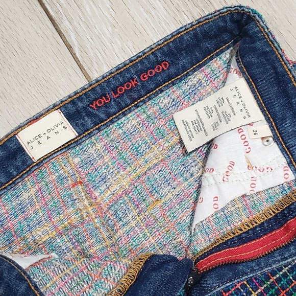 Alice + Olivia Rainbow embroidered denim skirt - Picture 6 of 7